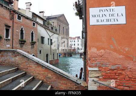 Ponte Molin De La Racheta, Rio di San Caterina, Cannaregio, Venedig, Veneto, Italien, Adria, Europa Stockfoto