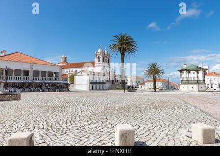 Kirche Nossa Senhora da Nazare Heiligtum in Nazareth, Portugal Stockfoto