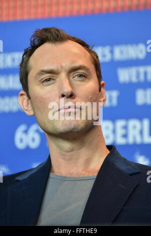 Berlin, Deutschland. 16. Februar 2016. Jude Law/66. Berlinale Pressekonferenz Genie in Berlin Hotel Hyatt bin 16.02.2016 © Dpa picture-Alliance/Alamy Live News Stockfoto