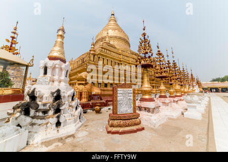 Shwezigon Pagode in Bagan, Myanmar, Burma. Stockfoto