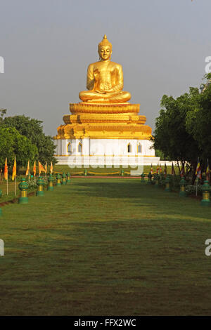 Goldene Buddha-Statue, Sarawasti, Uttar Pradesh, Indien Stockfoto