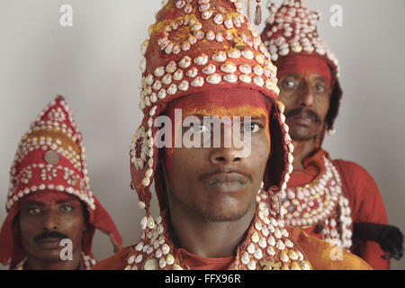 Gondhali aus Sholapur District, Maharashtra, Indien Herr #687W, 687V, 687 X Stockfoto