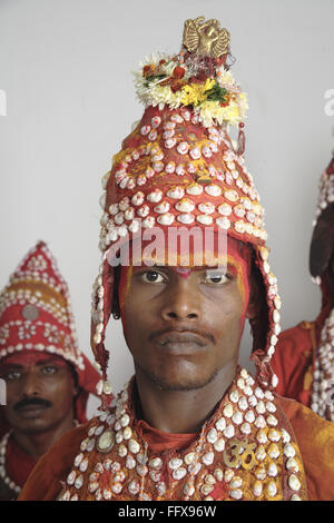 Gondhali aus Sholapur District, Maharashtra, Indien Herr #687W, 687V Stockfoto