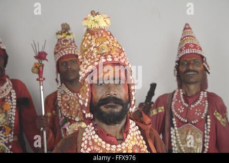 Gondhali aus Sholapur District, Maharashtra, Indien Herr #687Z, 687W, 697Y Stockfoto