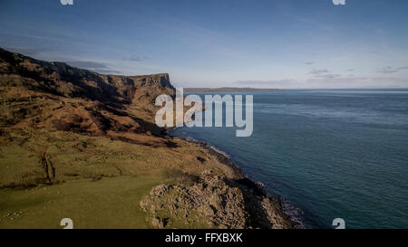 Luftbilder von Game of Thrones Drehort. Der Weg zum Pyke - Murlough Bay County Antrim, Nordirland Stockfoto