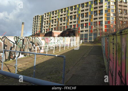 Park Hill Wohnsiedlung in Sheffield, South Yorkshire England UK - 2016 Stockfoto