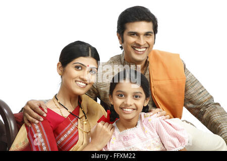 Porträt der reichen indischen Bauernfamilie Herr #743A, 743B, 743C Stockfoto