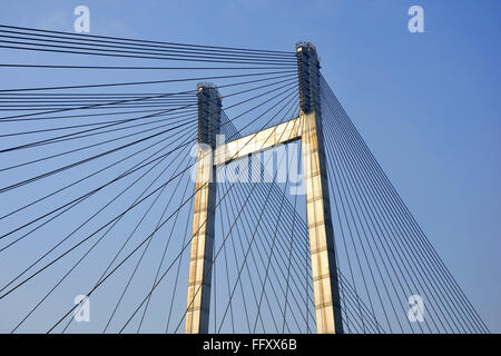 Muster der zweiten Howrah Brücke in Kolkata Indien Stockfoto