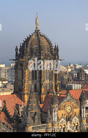 Victoria Terminus VT jetzt Chhatrapati Shivaji Terminus CST Bahnhof, Bombay Mumbai, Maharashtra Stockfoto