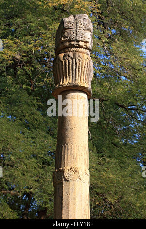 Spalte oder Khamb Baba 150 v. Chr. von griechischen Heliodoros errichtet zu Ehren des Gottes Vasudeva gelegen Vidisha Bhopal Madhya Pradesh Stockfoto