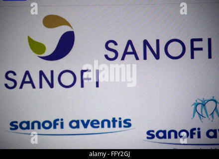 Markenname: "Sanofi", Dezember 2013, Berlin. Stockfoto