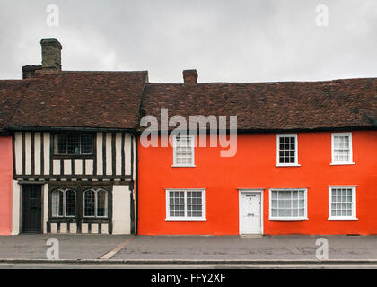 Cottages, Newbiggen Street, Thaxted, Essex, England, Vereinigtes Königreich Stockfoto