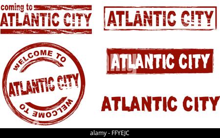 Stilisierte Tinte Marken Atlantic City anzeigen Stock Vektor