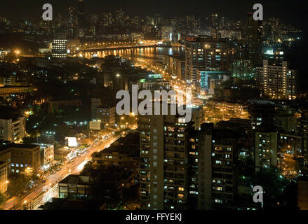 Luftbild von Worli und Mahalakshmi; Bombay Mumbai; Maharashtra; Indien Stockfoto