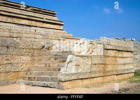 Mahanavami Dibba in Hampi in Karnataka Indien Asien Stockfoto