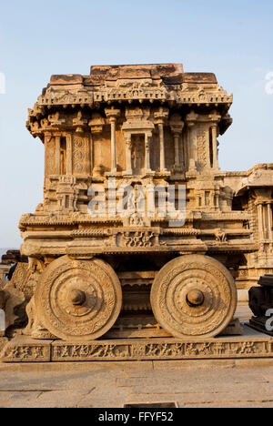 Stone Chariot Vittala Tempel in Hampi in Karnataka Indien Asien Stockfoto