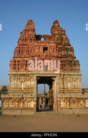 Gopura Vijaya Vittala, Hampi Vijayanagar Tempelruinen, Karnataka, Indien Stockfoto