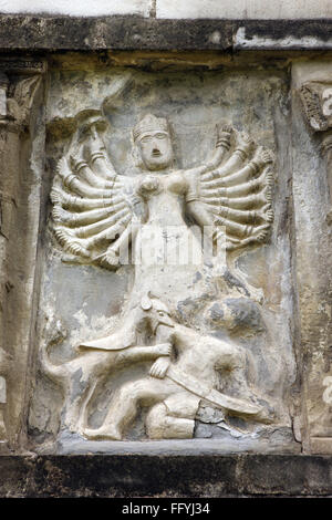 Göttin Durga Steinbildhauen in Dole Shiva-Tempel; Sivsagar; Assam; Indien Stockfoto