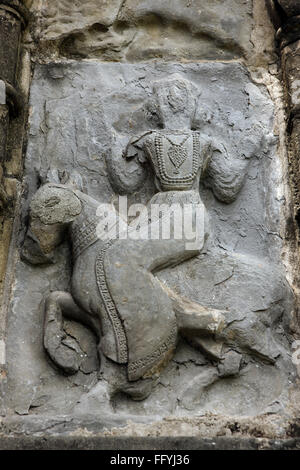 Alten Steinbildhauen in Dole Shiva-Tempel; Sivsagar; Assam; Indien Stockfoto