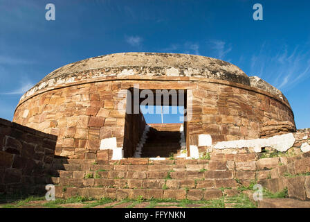 Kreisförmige Wachturm im 14. Jahrhundert nördlich Fort in Badami, Karnataka, Indien Stockfoto