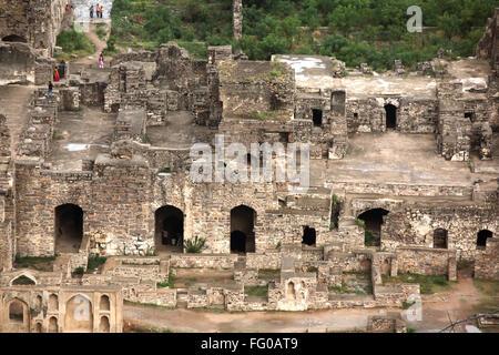 Golconda Fort Hyderabad Andhra Pradesh Indien Asien Stockfoto