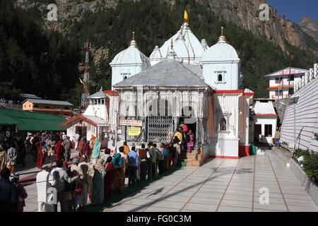 Anbeter Ganga Tempel Gangotri Uttarakhand Indien Stockfoto