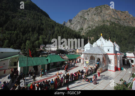 Anbeter Ganga Tempel Gangotri Uttarakhand Indien Stockfoto