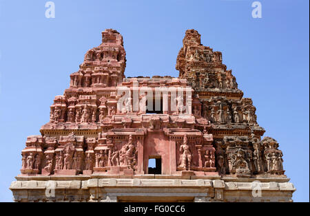 Haupteingang Gopuram Vitthal Tempel Hampi Vijayanagar UNESCO World Heritage Site Deccan Hochebene Hospet Bellary Karnataka Stockfoto