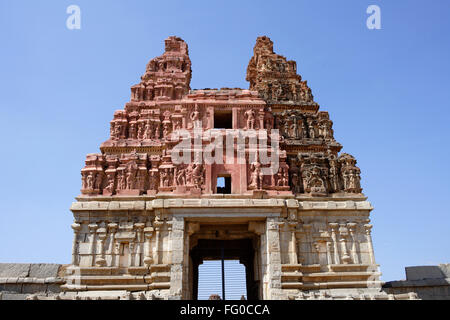 Haupteingang Gopuram Vitthal Tempel Hampi Vijayanagar UNESCO World Heritage Site Deccan Hochebene Hospet Bellary Karnataka Stockfoto