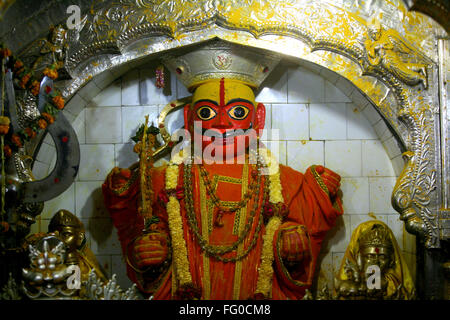 Statue von Herrn Khandoba im Jejuri Tempel, Pune, Maharashtra, Indien Stockfoto