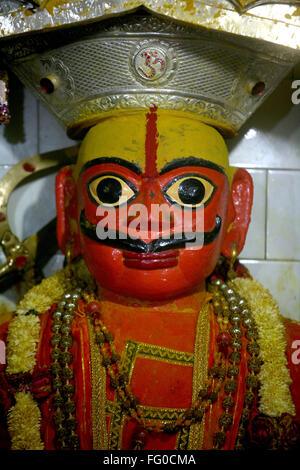 Statue von Herrn Khandoba im Jejuri Tempel, Pune, Maharashtra, Indien Stockfoto