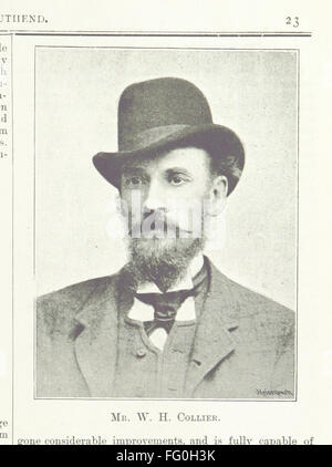 Diese illustrierte lokale Bewertung bietet Einblicke in das Einkaufs- und Geschäftsumfeld von Southend, einschließlich detaillierter Beschreibungen und Bilder wichtiger Standorte. Es dient als Leitfaden für Besucher und Bewohner gleichermaßen. Stockfoto