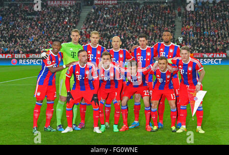 München, Deutschland - 11. März 2015: FC Bayern München-Team für die UEFA Champions League-Spiel zwischen Bayern München und FC Shakhtar Donetsk. Stockfoto