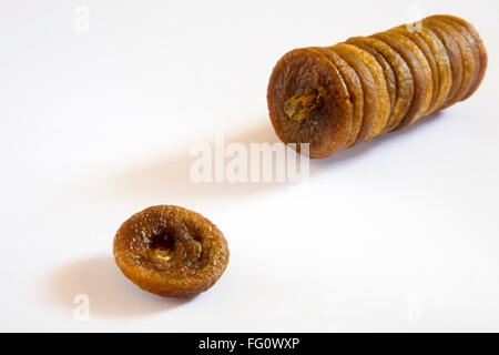 Trockenfrüchte, Anjir Abb. auf weißem Hintergrund Stockfoto