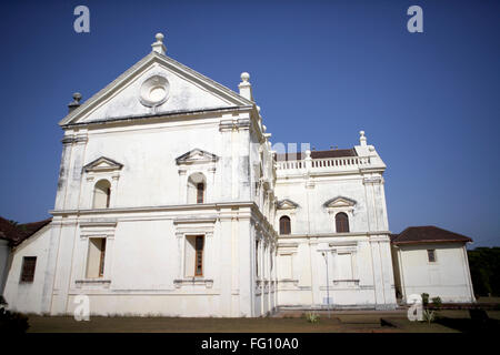 Hintere Ansicht der Se Kathedrale, Kirche erbaute 1528 A.D., UNESCO-Weltkulturerbe, Old Goa, Velha Goa, Indien Stockfoto