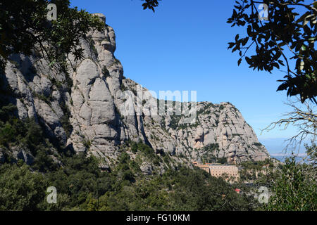 Kloster Montserrat in der Nähe von Barcelona, Spanien. Stockfoto