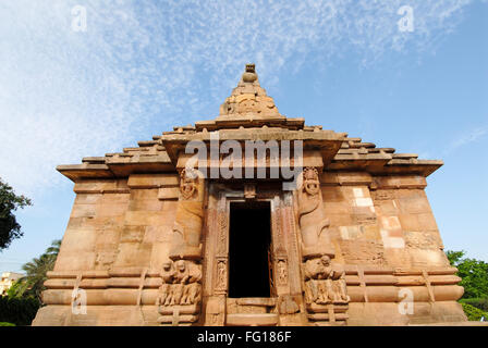 Raja Rani Tempel von gold aus rotem Sandstein-Statuen von acht Dipalakas Bewachung acht Himmelsrichtung Bhubaneswar Orissa Stockfoto