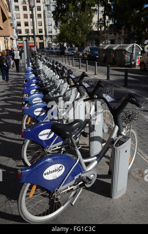 Valenbisi, Fahrrad-Vermietung-Schema in Valencia, Spanien Stockfoto