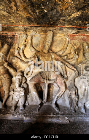 Bhagavatapurana Höhle Tempel Ravanaphadi Aihole Karnataka Indien Asien Okt 2010 Stockfoto