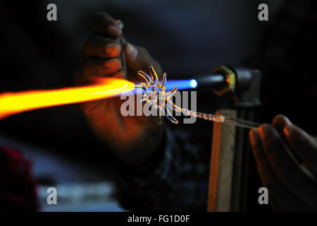 Glas Handwerk Surat Gujarat Indien Asien Dez 2010 Stockfoto