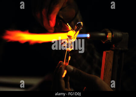 Glas Handwerk Surat Gujarat Indien Asien Dez 2010 Stockfoto