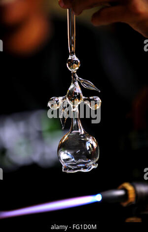 Glas Handwerk Surat Gujarat Indien Asien Dez 2010 Stockfoto