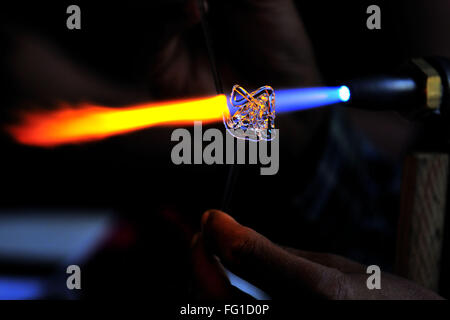 Glas Handwerk Surat Gujarat Indien Asien Dez 2010 Stockfoto