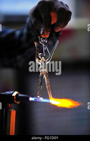 Glas Handwerk Surat Gujarat Indien Asien Dez 2010 Stockfoto