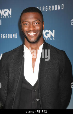 U-WGN Winter 2016 TCA Fototermin im Langham Huntington Hotel - Anreise mit: Aldis Hodge wo: Pasadena, Kalifornien, Vereinigte Staaten, wann: 8. Januar 2016 Stockfoto