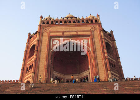 Buland Darwaza in Fatehpur Sikri gebaut während der zweiten Hälfte des 16. Jahrhunderts, Agra, Uttar Pradesh Stockfoto