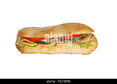 Das große Sandwich auf weißem Hintergrund Stockfoto
