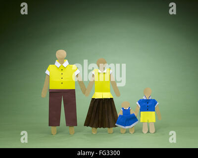 Origami-Familie-Symbol Indien Asien Stockfoto