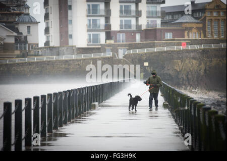 Schlechtes Wetter in Weston Supermare - Storm Imogen Stockfoto