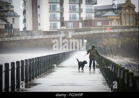 Schlechtes Wetter in Weston Supermare - Storm Imogen Stockfoto